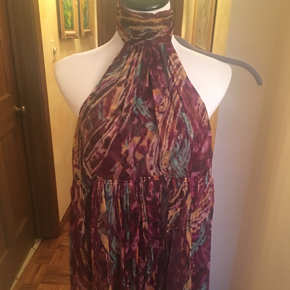 Catherine Malandrino Halter Top with Rushed Waist